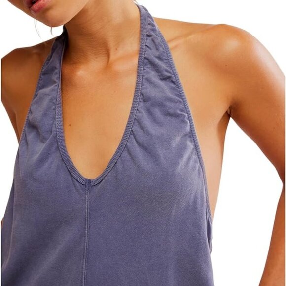 Free People womens Hot Shot Halter Romper Size Large - Picture 3 of 11
